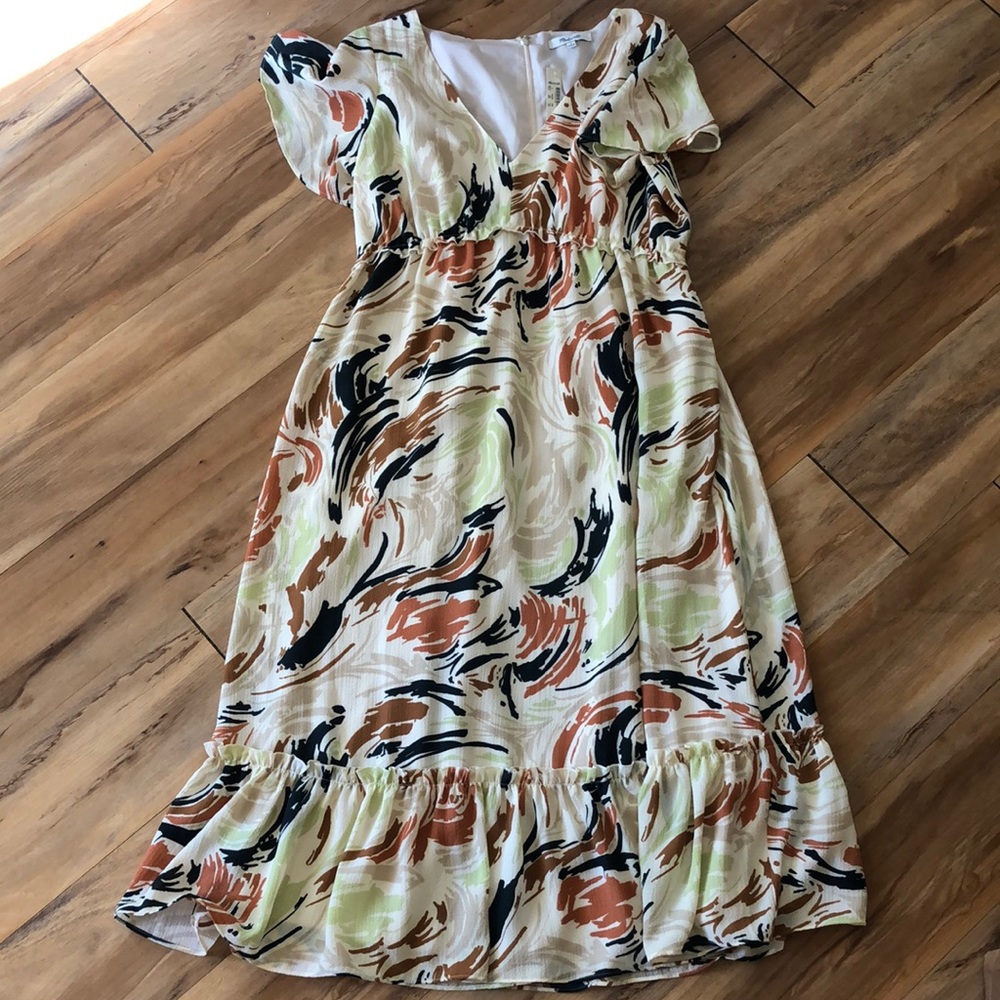 Madewell Flutter Sleeve Midi Dress